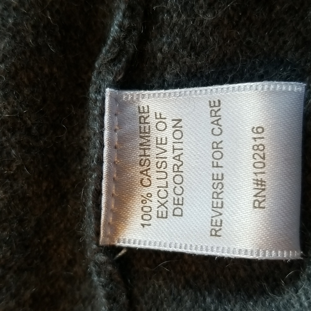 GARNET HILL LACE INLAY CASHMERE SWEATER COLOR COAL- NEW - Picture 7 of 7